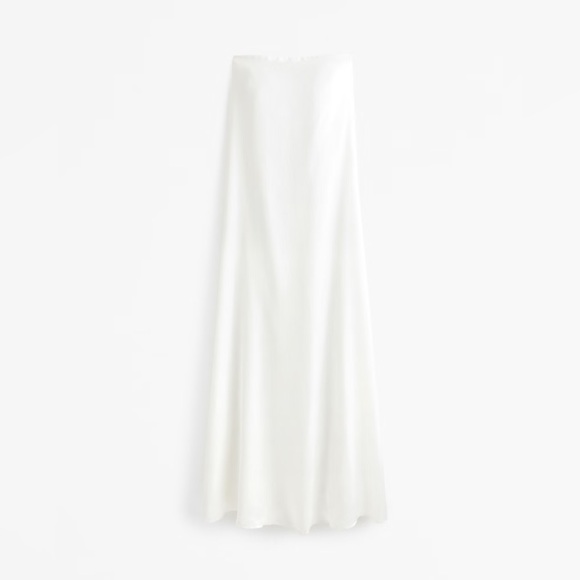 Abercrombie Womens Strapless Trapeze Maxi Dress Pearl White XS - Picture 5 of 5
